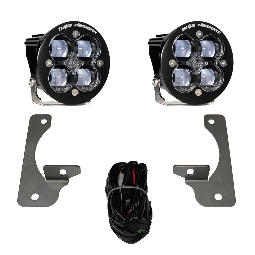 Baja Designs Jeep JK Squadron-R SAE Fog Pocket Light Kit Premium Bumper (Clear)-Jeep 2007-09 Wrangler JK Baja Designs - 448144