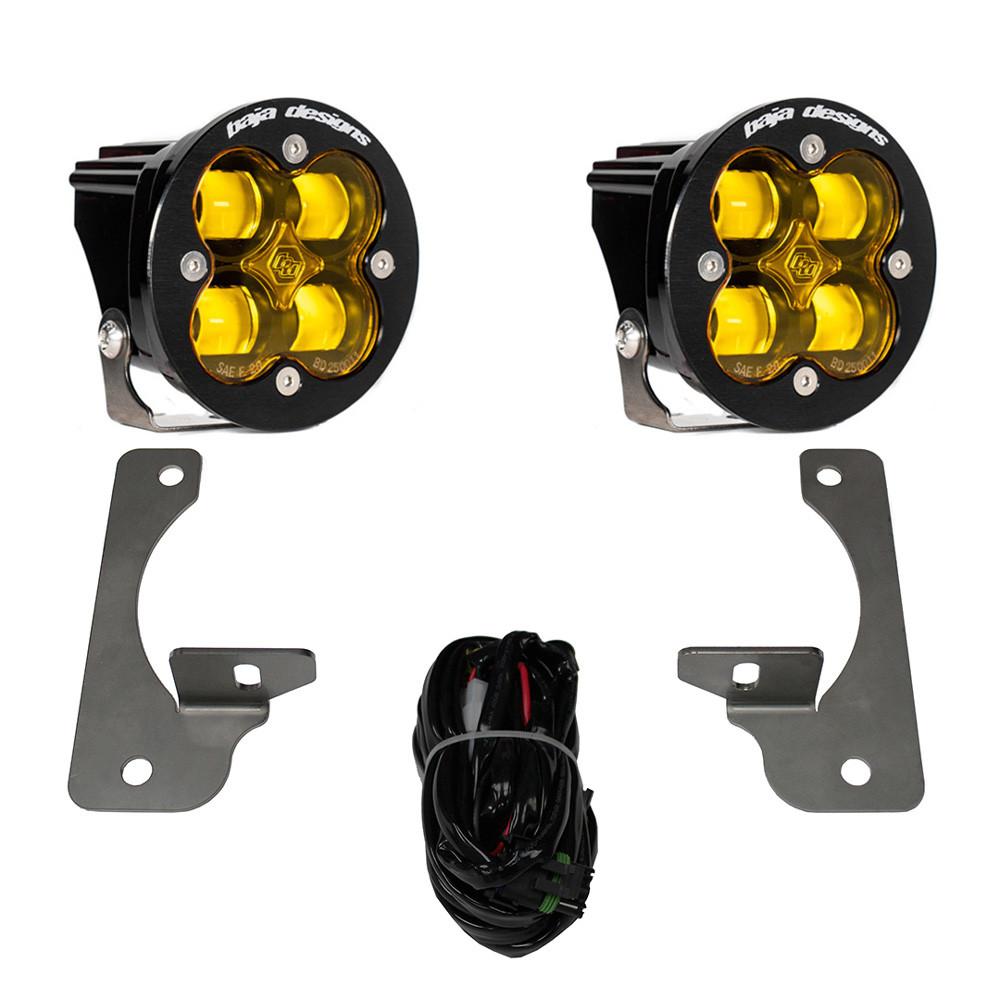 Baja Designs Jeep JK Squadron-R SAE Fog Pocket Light Kit Premium Bumper (Amber)-Jeep 2007-09 Wrangler JK Baja Designs - 448145