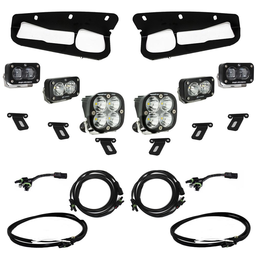 Baja Designs Ford Bronco (21-Present) S2 SAE FPK Pro w/Upfitter Wiring Harness for OEM Steel Bumper Baja Designs - 448175UP