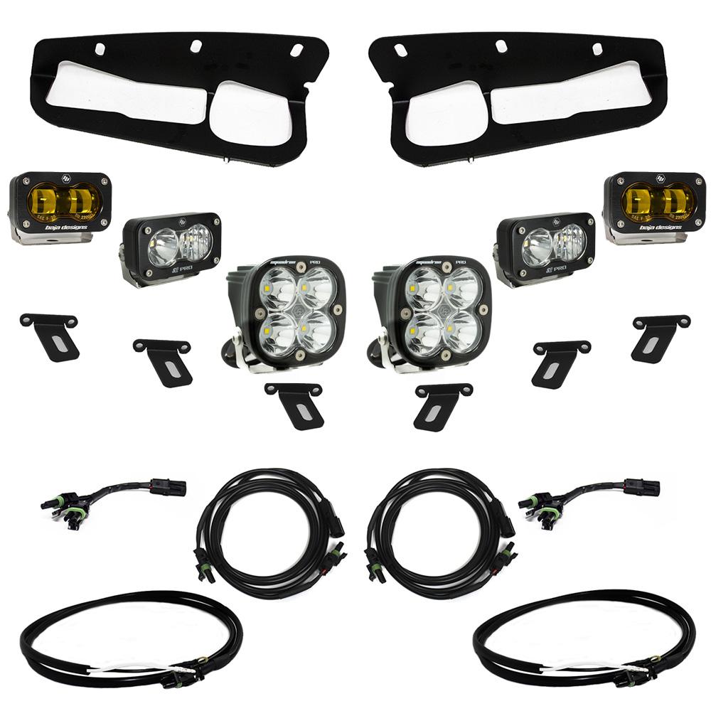 Baja Designs Ford Bronco (21-Present) S2 SAE Amber FPK Pro w/Upfitter Wiring Harness for OEM Steel Bumper Baja Designs - 448179UP