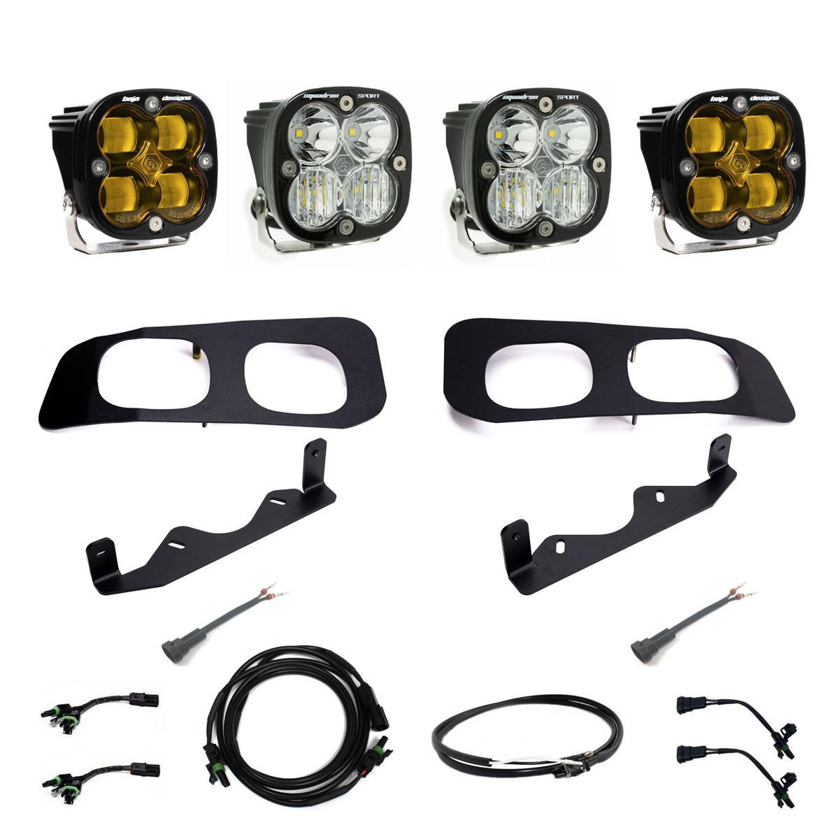 Baja Designs Squadron Sae/Squadron Sport Dual Fog Pocket Light Kit (2023-2025 F-250 Super Duty, F-350 Super Duty) - 448226UP