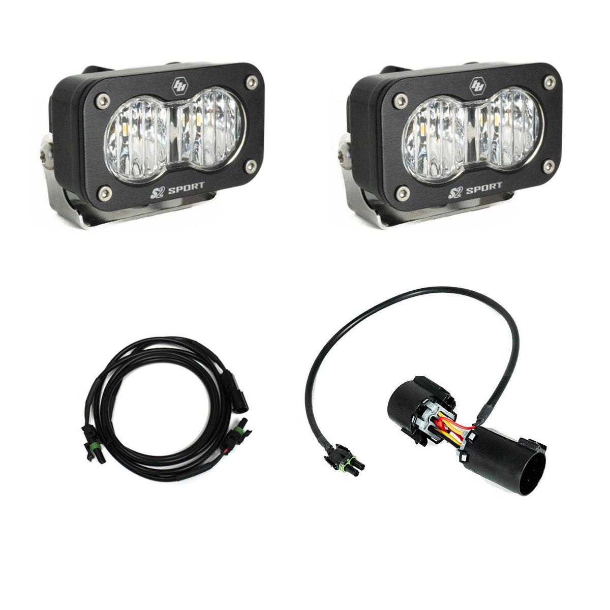 Baja Designs S2 Sport W/C Reverse Kit Plug-N-Play Wide Cornering Clear Plug-n-Play Wiring - 448231