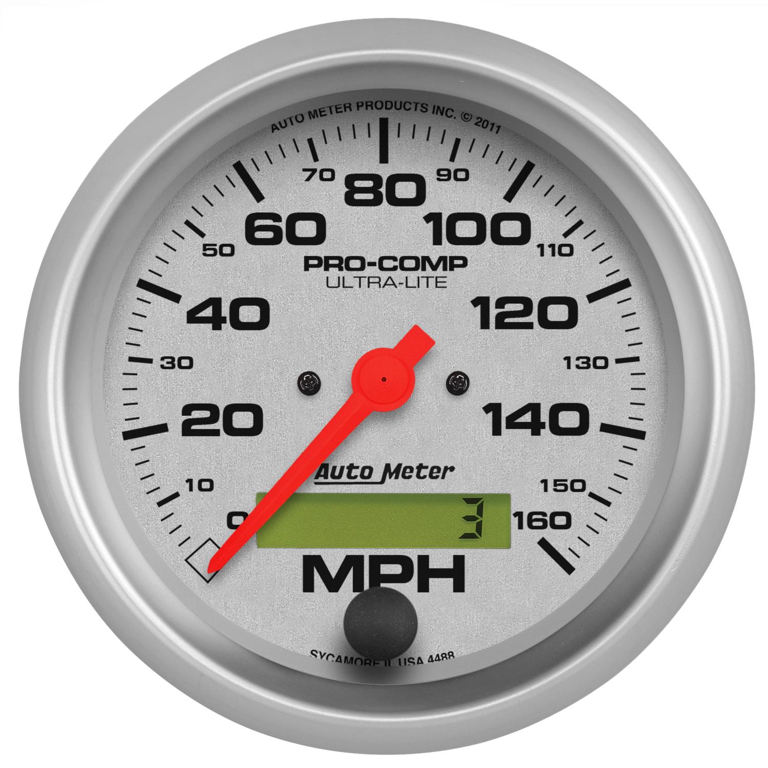 Auto Meter 3-3/8" SPEEDOMETER, 0-160 MPH, ULTRA-LITE - 4488
