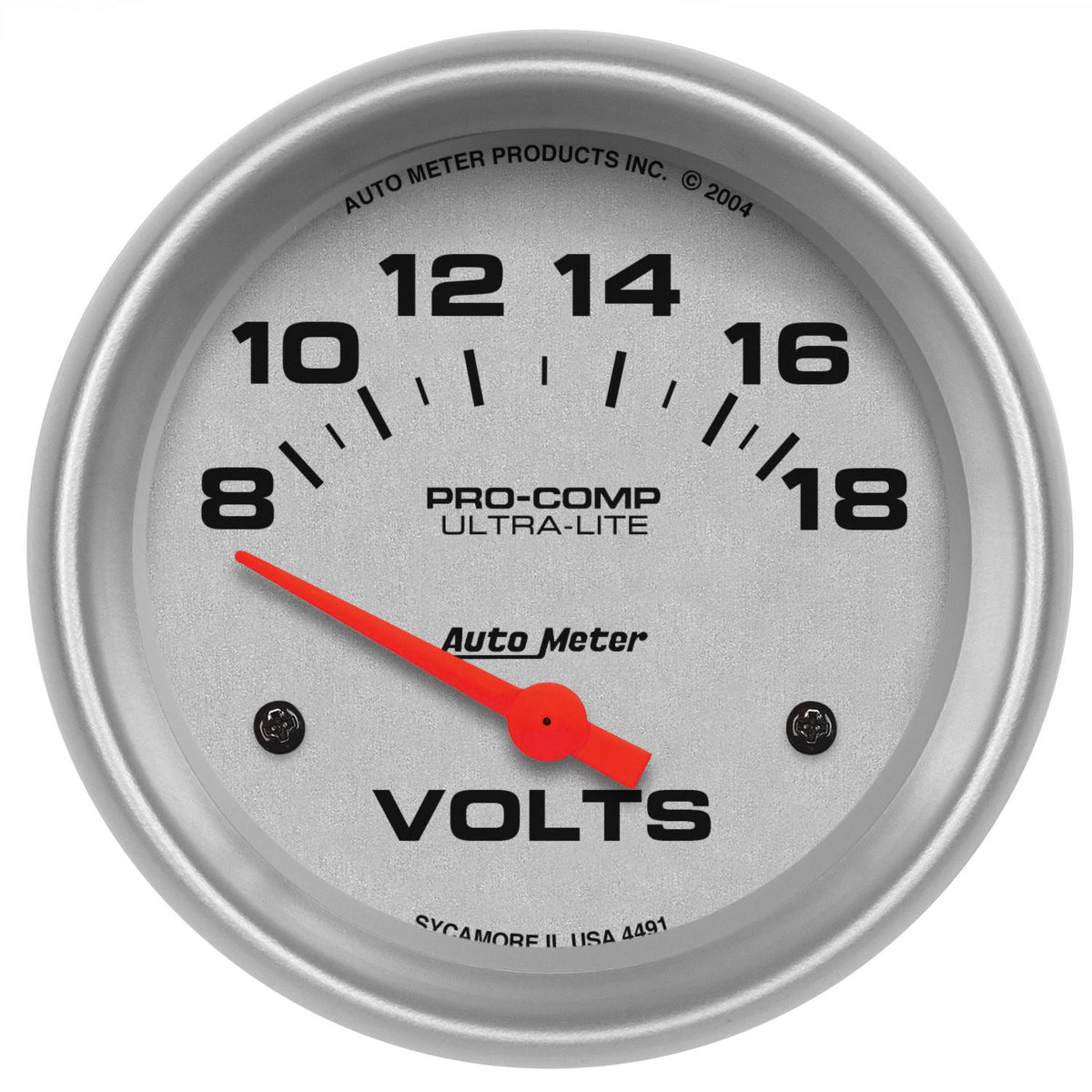 Auto Meter 2-5/8" VOLTMETER, 8-18V, ULTRA-LITE - 4491