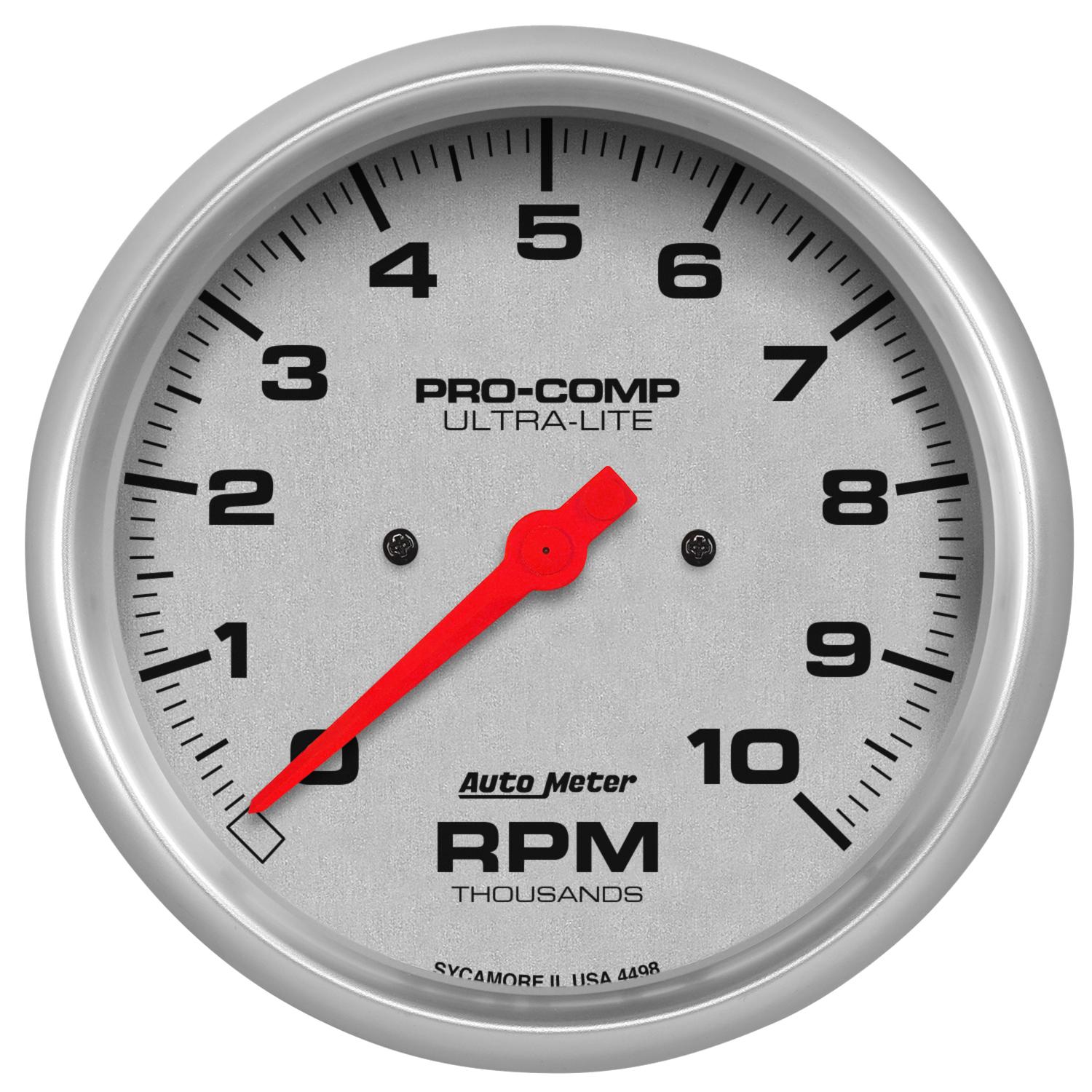 Auto Meter 5" IN-DASH TACHOMETER, 0-10,000 RPM, ULTRA-LITE - 4498