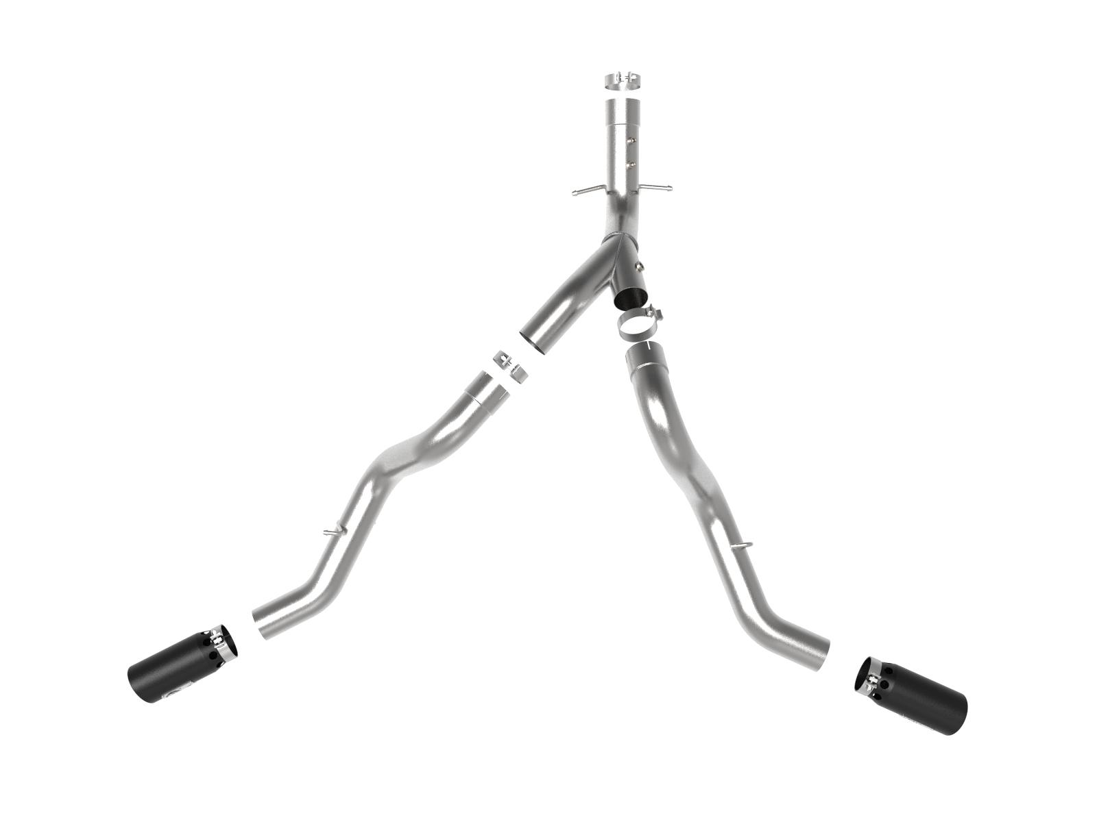 AFE Large Bore-HD 4 IN 409 Stainless Steel DPF-Back Exhaust System w/Black Tip (GM Diesel Trucks 2020 V8-6.6L (td) L5P) - 49-44126-B