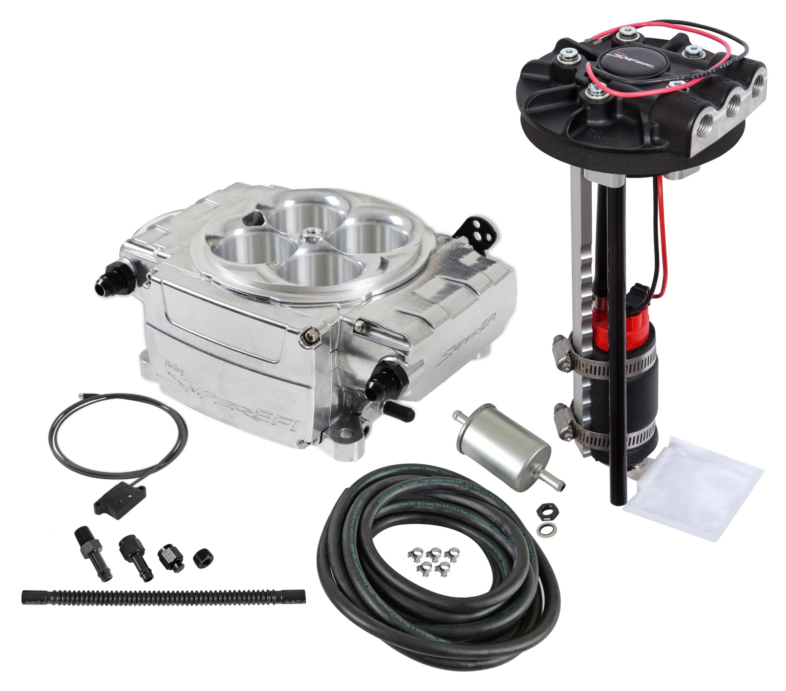 Holley Sniper 2 EFI - Shiny (1952-1996 Apollo, Gordon-Keeble, Omega, Checker, Excalibur, Shelby, Chrysler, Dodge, Jeep, Plymouth, Packard, Nash, DeSoto, Buick, Allard, AC, Cadillac, Stutz, Chevrolet, GMC, TVR, Cunningham, Griffith, Kurtis, Facel Vega, Bri
