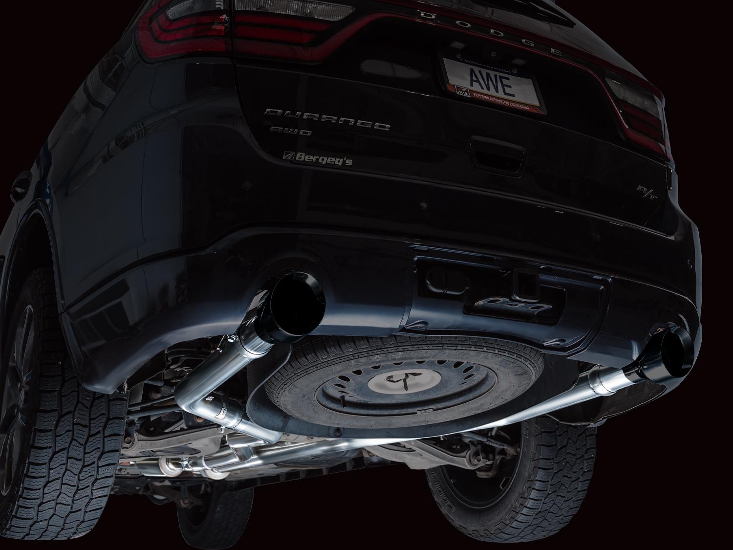 AWE Track Edition Exhaust - Diamond Black Tips (2011-2024 Dodge Durango 5.7L) - 3020-33575