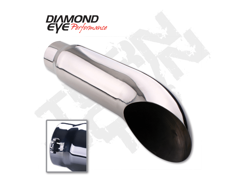 Diamond Eye Performance Exhaust Tail Pipe Tip Rolled Angle Cut 4 inch ID X 5 Inch OD X 16 Inch Long 304 Stainless Diamond Eye - 4516BTD