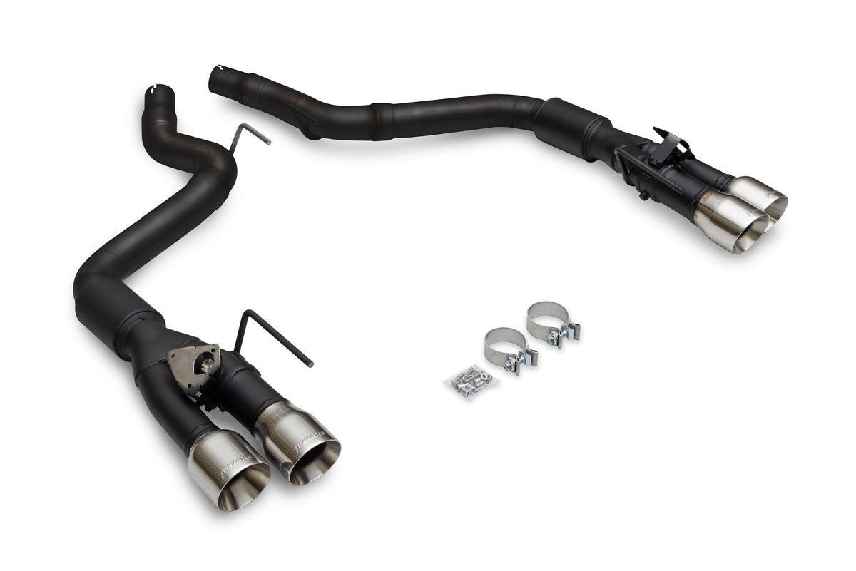 Flowmaster 3" Outlaw Axle-Back Exhaust System -  w/ Valves - Quad Polished Tips (2024-2026 Mustang GT / Ecoboost 2.3L) - 818164