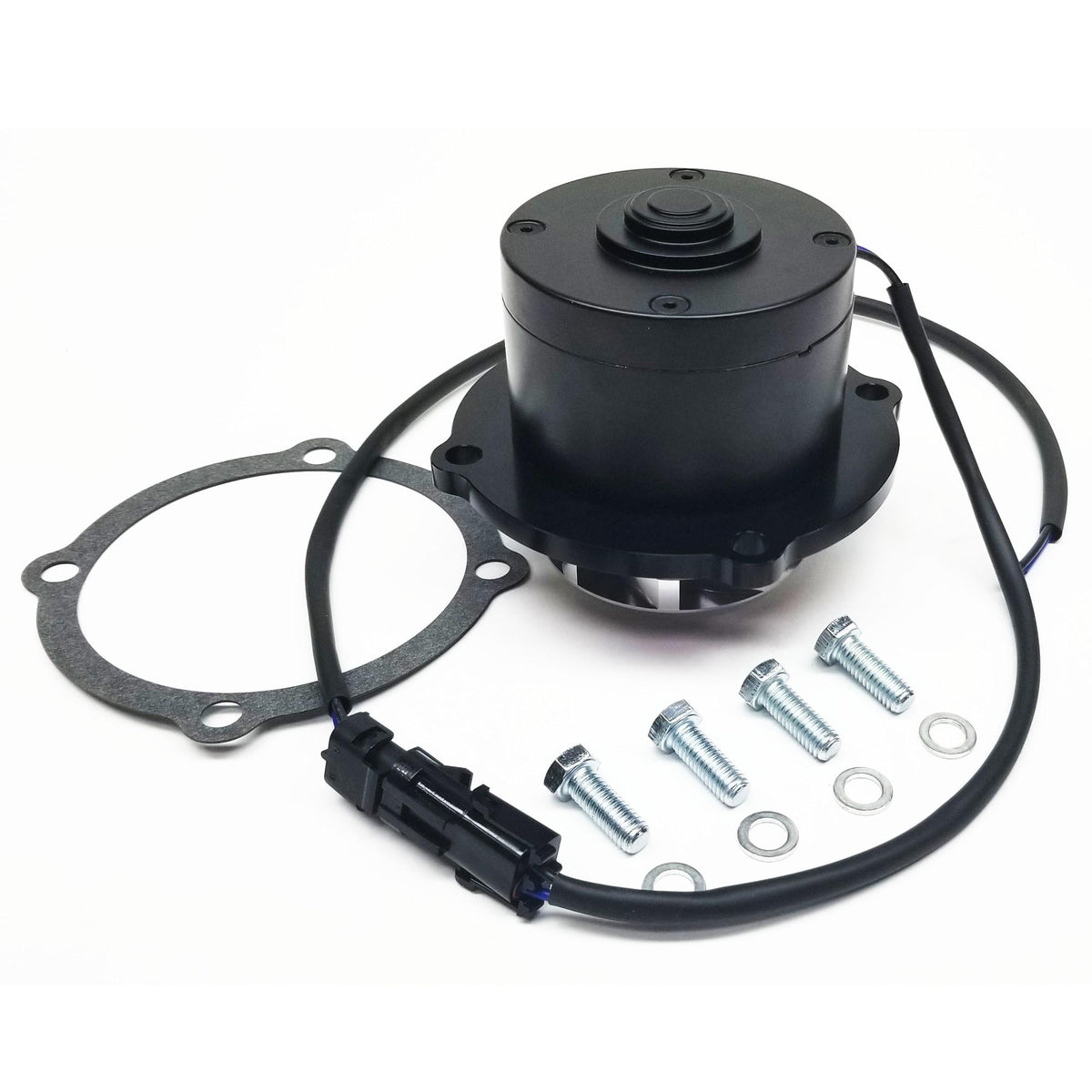 PRW Electric Water Pump Assembly, 55Gpm Series, Billet, Mopar, Black - 4544007
