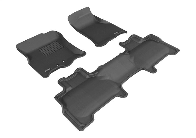 3D MAXpider 2011-2017 Lincoln Navigator Kagu 1st & 2nd Row Floormats - Black