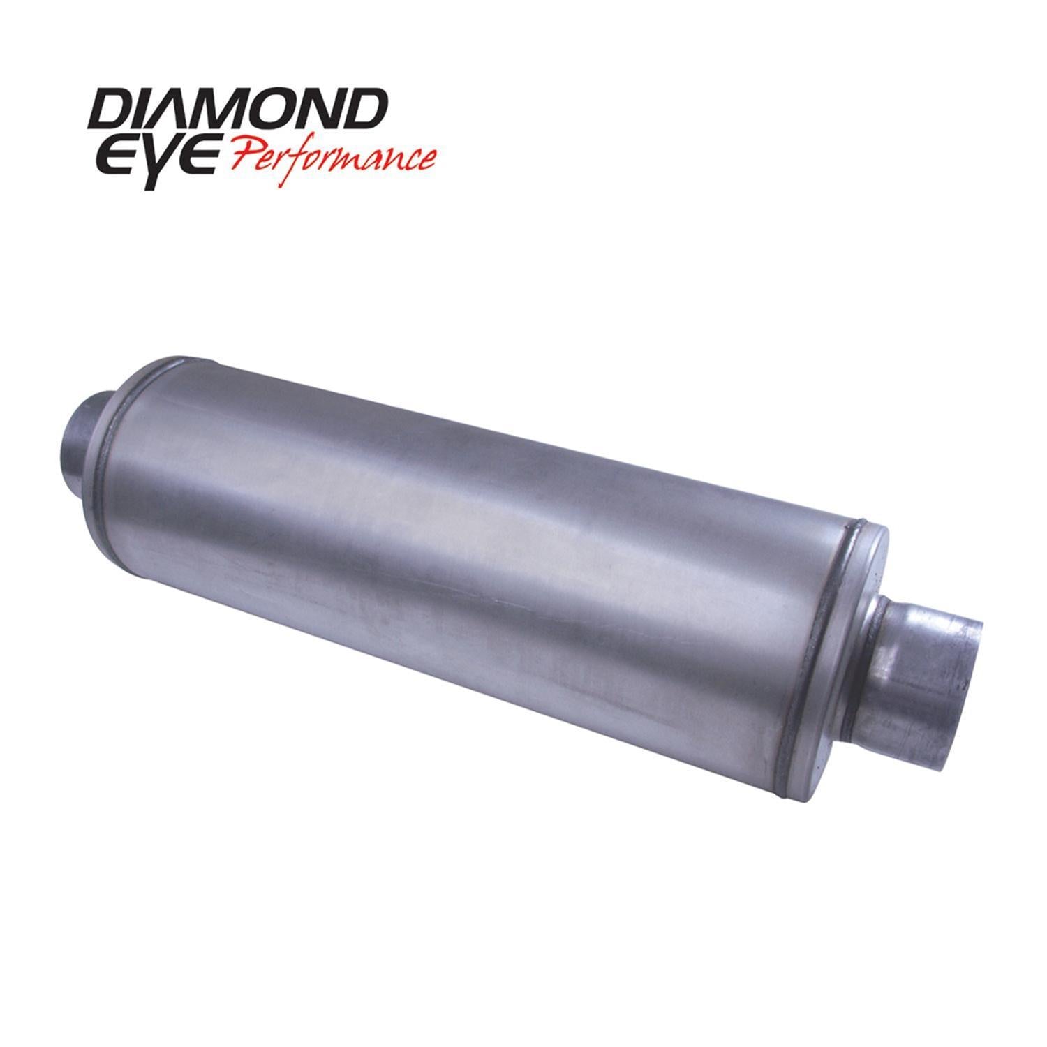 Diamond Eye Performance Diesel Muffler30 Inch Round 5 Inch Inlet/Outlet Aluminized Performance Louvered Muffler Diamond Eye - 460100