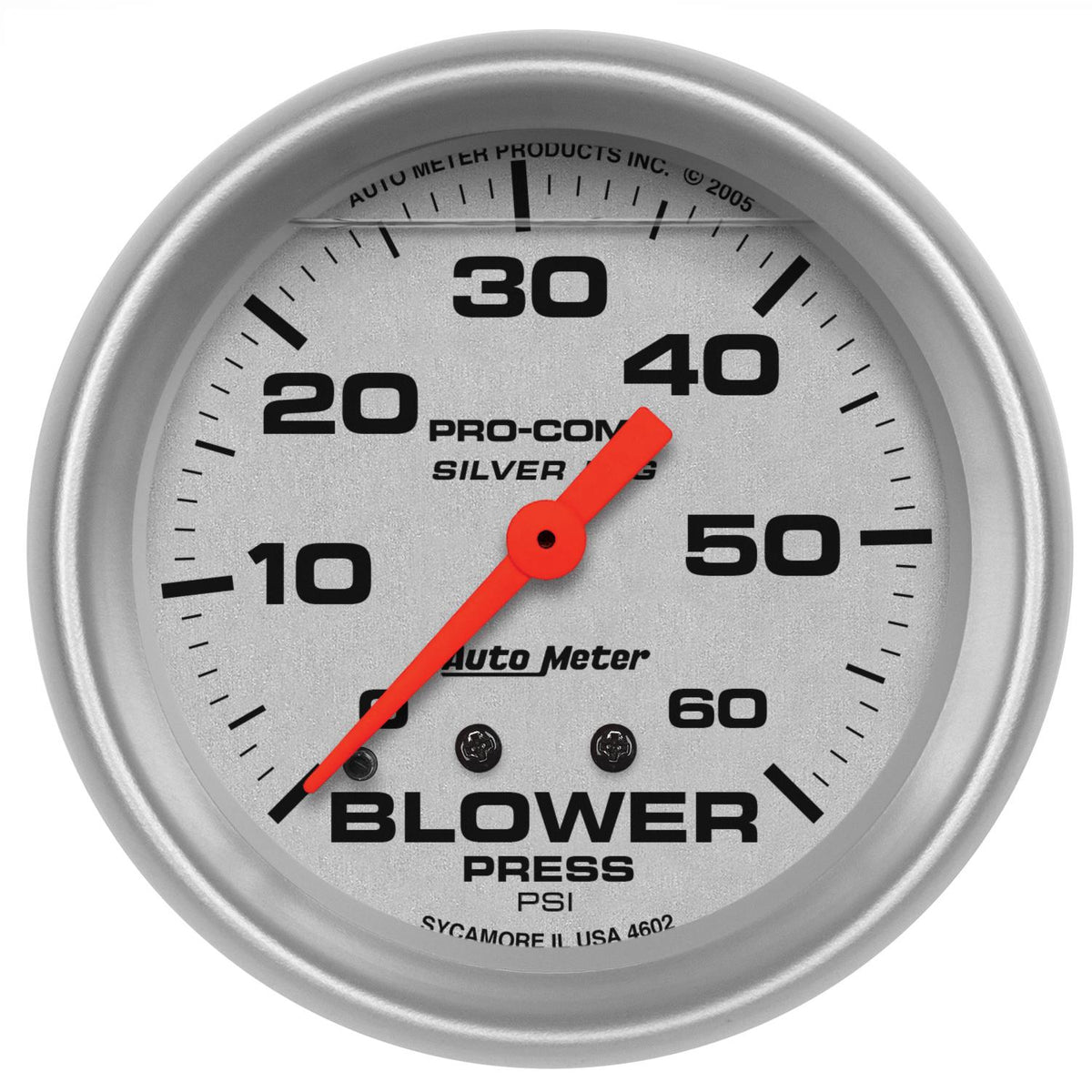 Auto Meter 2-5/8" BLOWER PRESSURE, 0-60 PSI, LIQUID FILLED, ULTRA-LITE - 4602