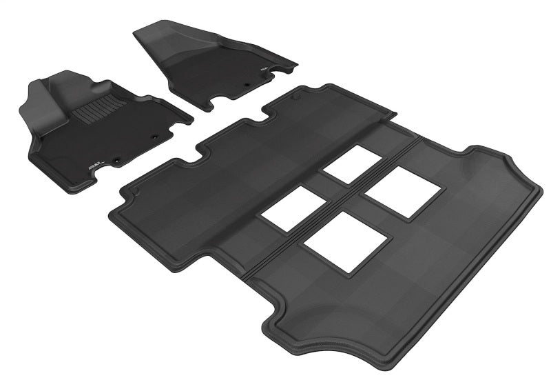 3D MAXpider 2011-2017 Honda Odyssey EX Kagu 1st & 2nd Row Floormats - Black