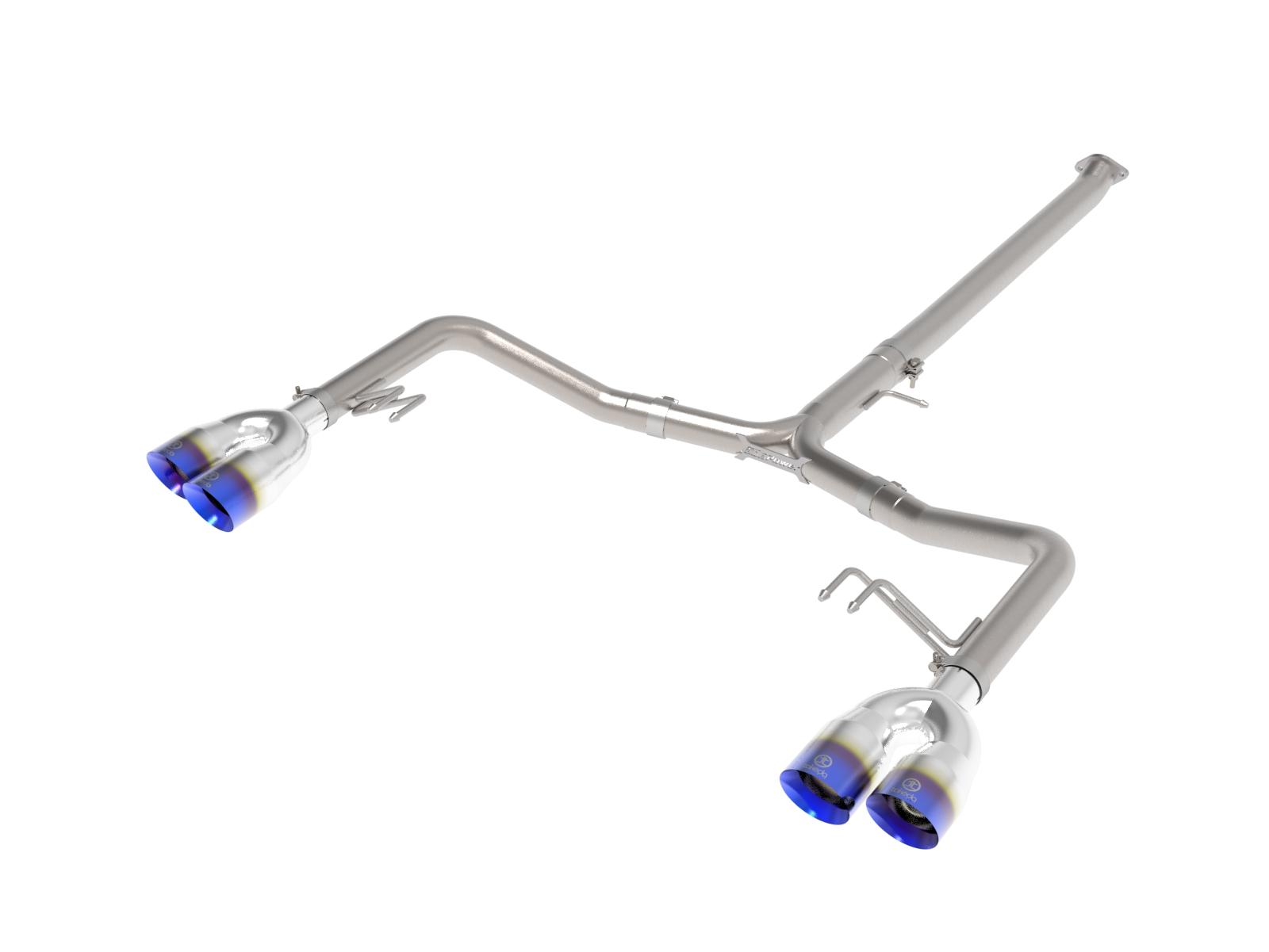 AFE Takeda 3 IN to 2-1/2 IN 304 Stainless Steel Axle-Back Exhaust w/ Blue Flame Ti (2021-2024 K5 GT) - 49-37043-L