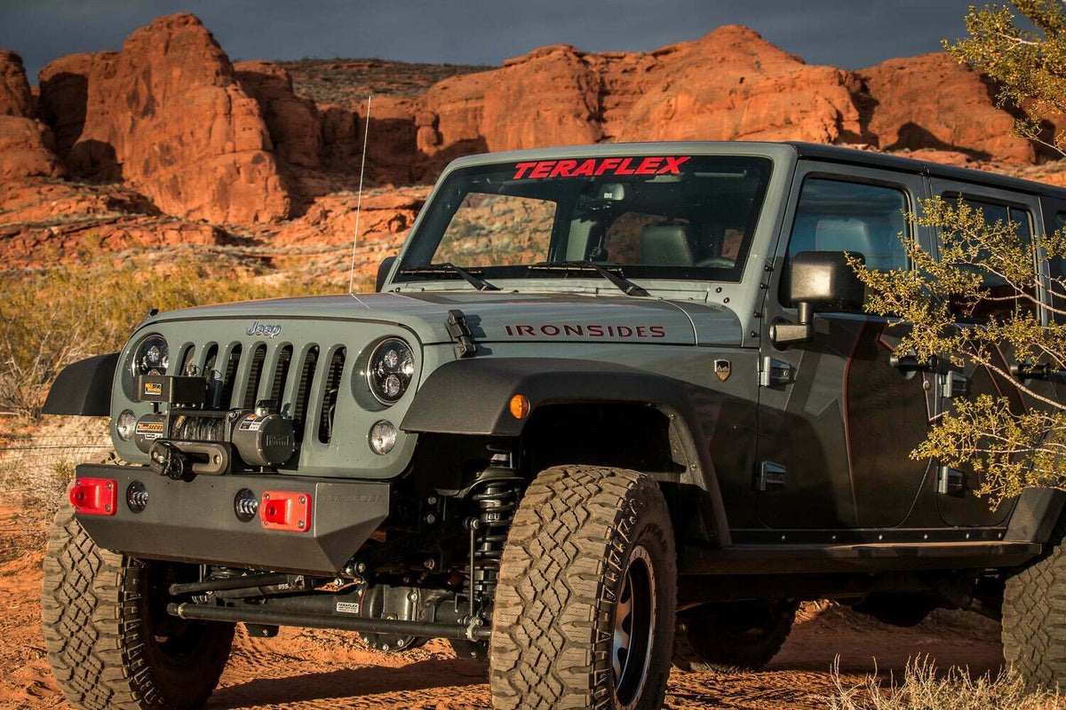 Teraflex 07-18 Wrangler JK RockGuard Explorer Front Bumper Offset Drum Winch - 4653120