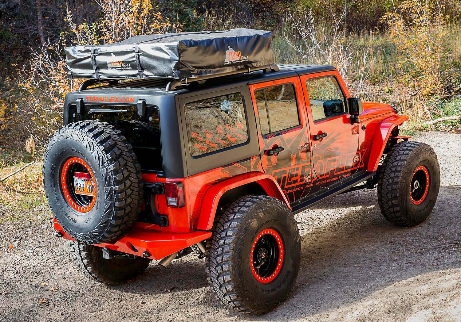 Teraflex 07-18 Wrangler JK RockGuard Outback Rear Bumper w/ OEM Fog Light Mounts - 4654130