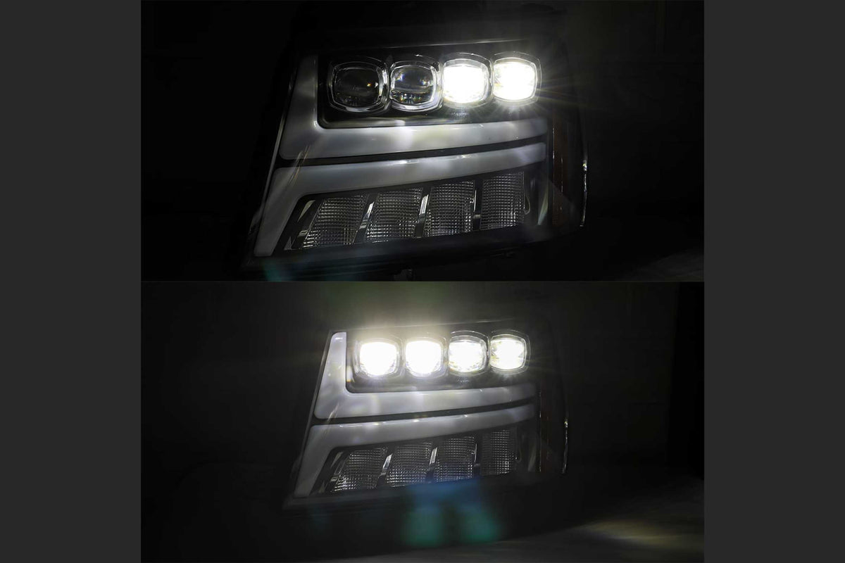 AlphaRex Nova-Series LED Heads: Chevy Tahoe/Suburban/Avalanche (07-13) - Matte Black / Chrome (Set) - 880288