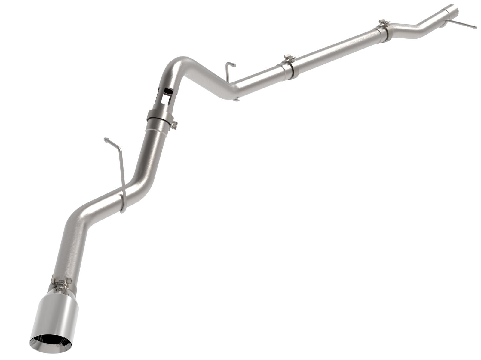 AFE Large Bore-HD 3 IN 409 Stainless Steel DPF-Back Exhaust System w/Polished Tip (2023-2024 Silverado 1500 , Sierra 1500) - 49-44144-P