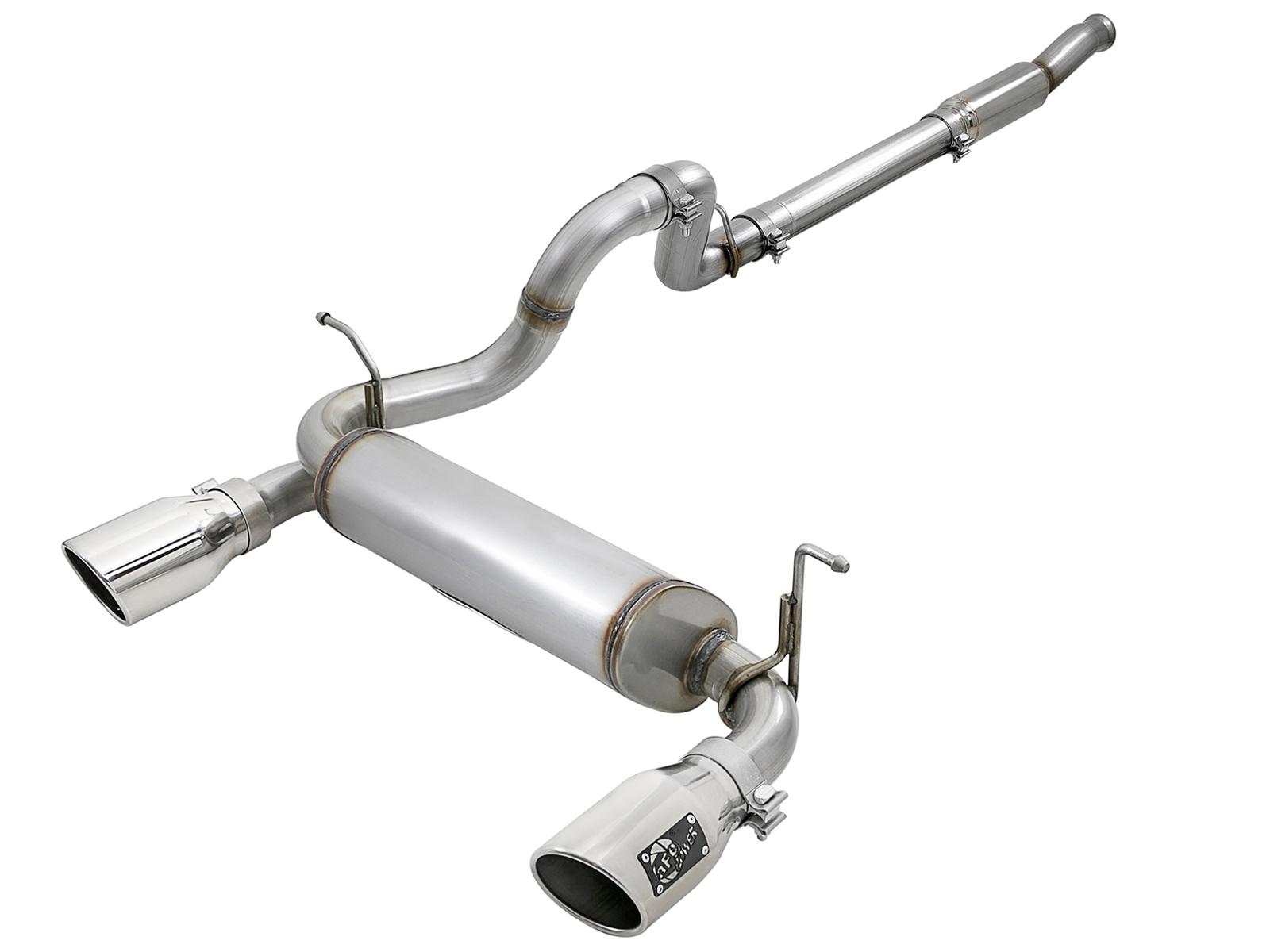 AFE Rebel Series Cat-Back Exhaust System w/ Polished Tip (2018-2021 Wrangler) - 49-48096-P