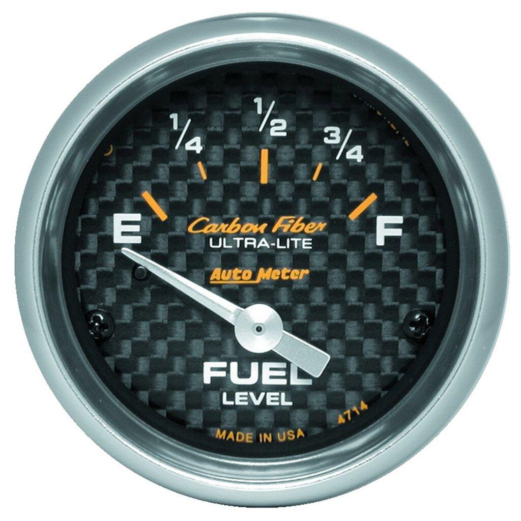 Auto Meter Gauge, Fuel Level, 2 1/16" , 0Oe To 90Of, Elec, Carbon Fiber - 4714