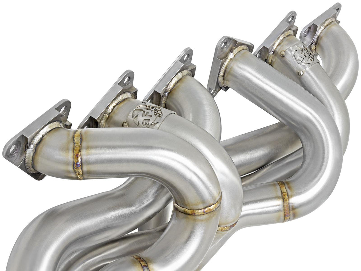 AFE Twisted Steel Long Tube Header 304 Stainless Steel w/ Cat (BMW M3 (E46) 01-06 L6-3.2L S54) - 48-36314-HC