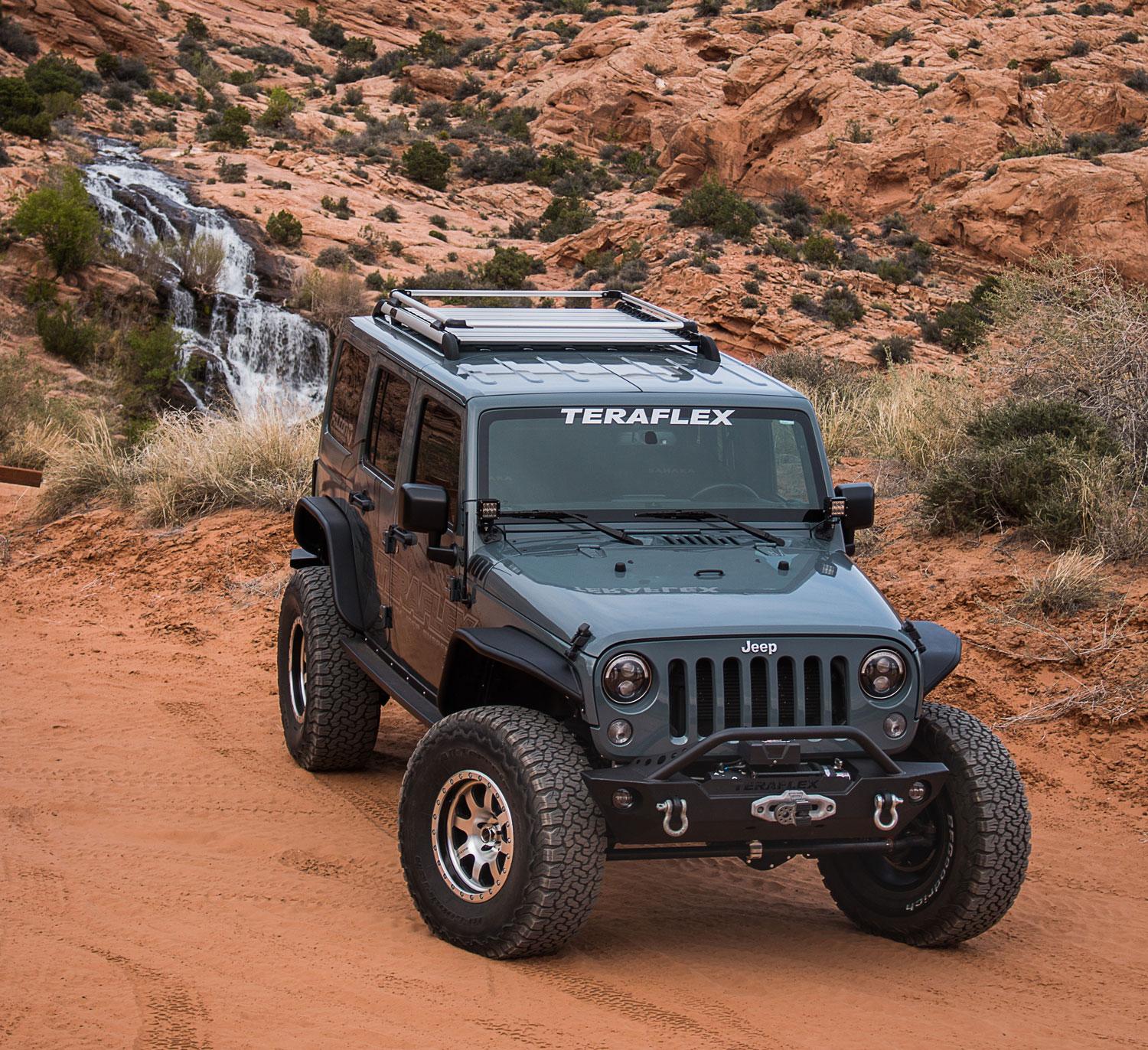 Teraflex 07-18 Wrangler JK 4 Door Nebo Roof Rack Raised Rail Kit Silver - 4722070