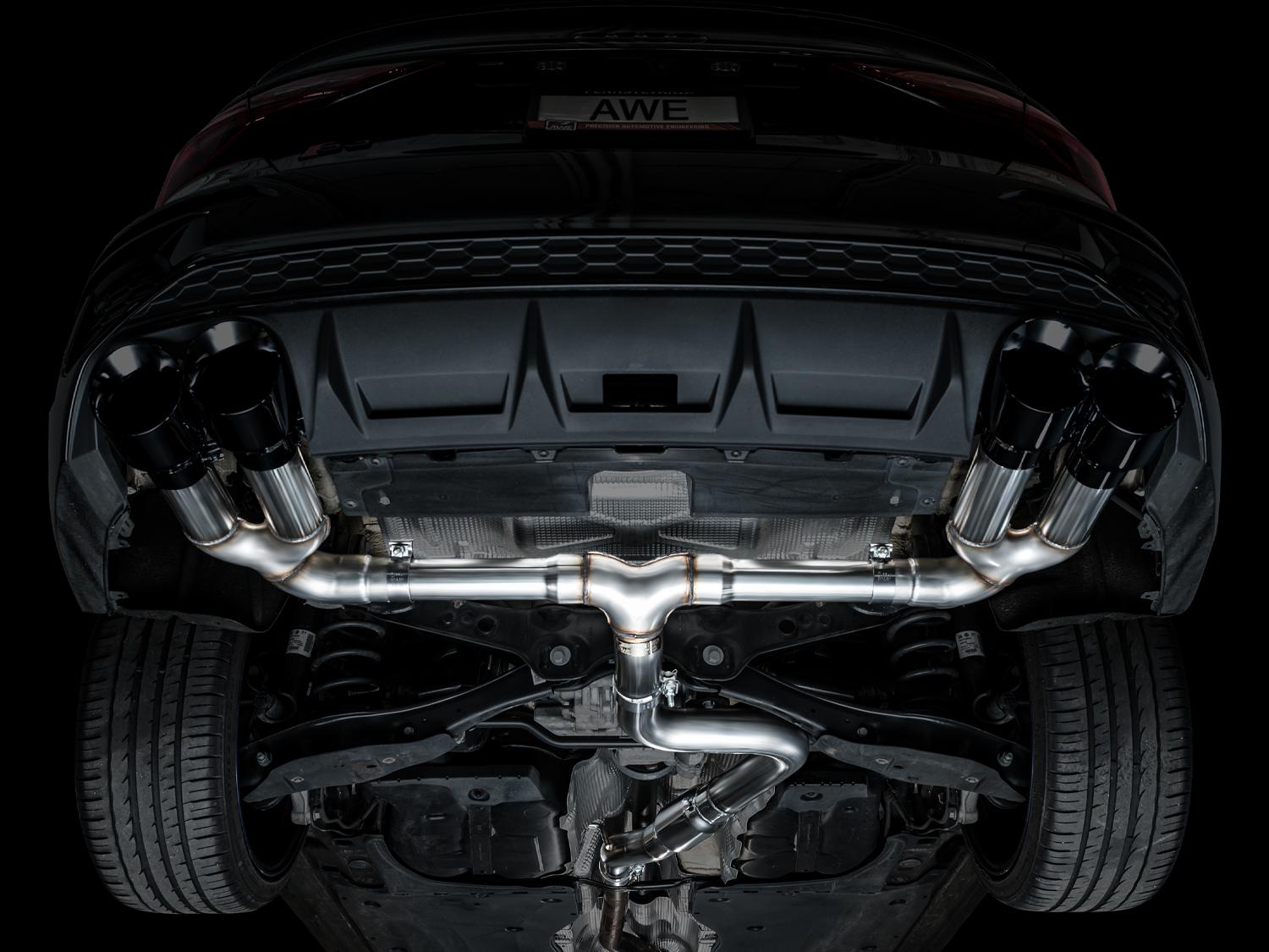 AWE Track Edition Exhaust for Audi 8Y S3 - Diamond Black Tips - 3020-43897