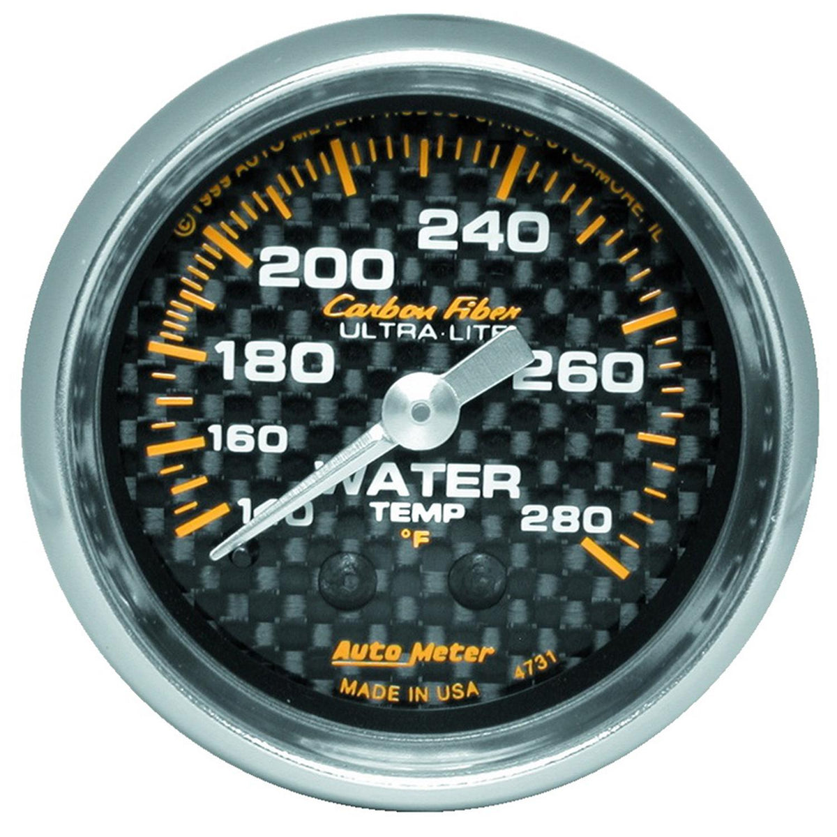 Auto Meter 2-1/16" WATER TEMPERATURE, 140-280 °F, CARBON FIBER - 4731