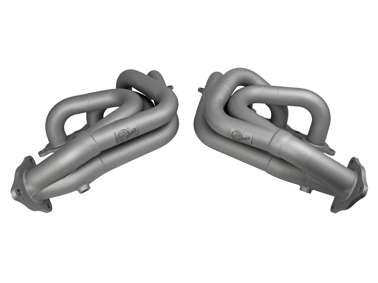 AFE Twisted Steel 1-7/8 IN to 2-3/4 IN 304 Stainless Headers w/ Titanium Coat Finish (Chevrolet Corvette (C8) 20-25 V8-6.2L) - 48-34148-T
