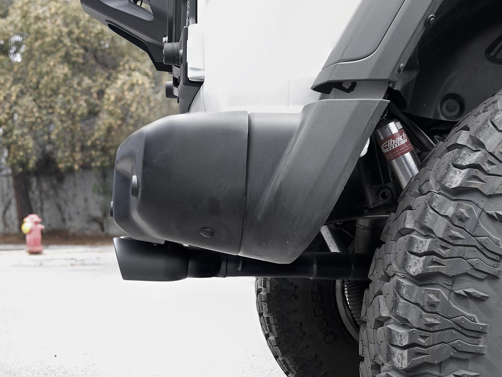 AFE Rebel Series Cat-Back Exhaust System w/ Quad Black Tip (2018-2021 Wrangler, Wrangler) - 49-38071-B