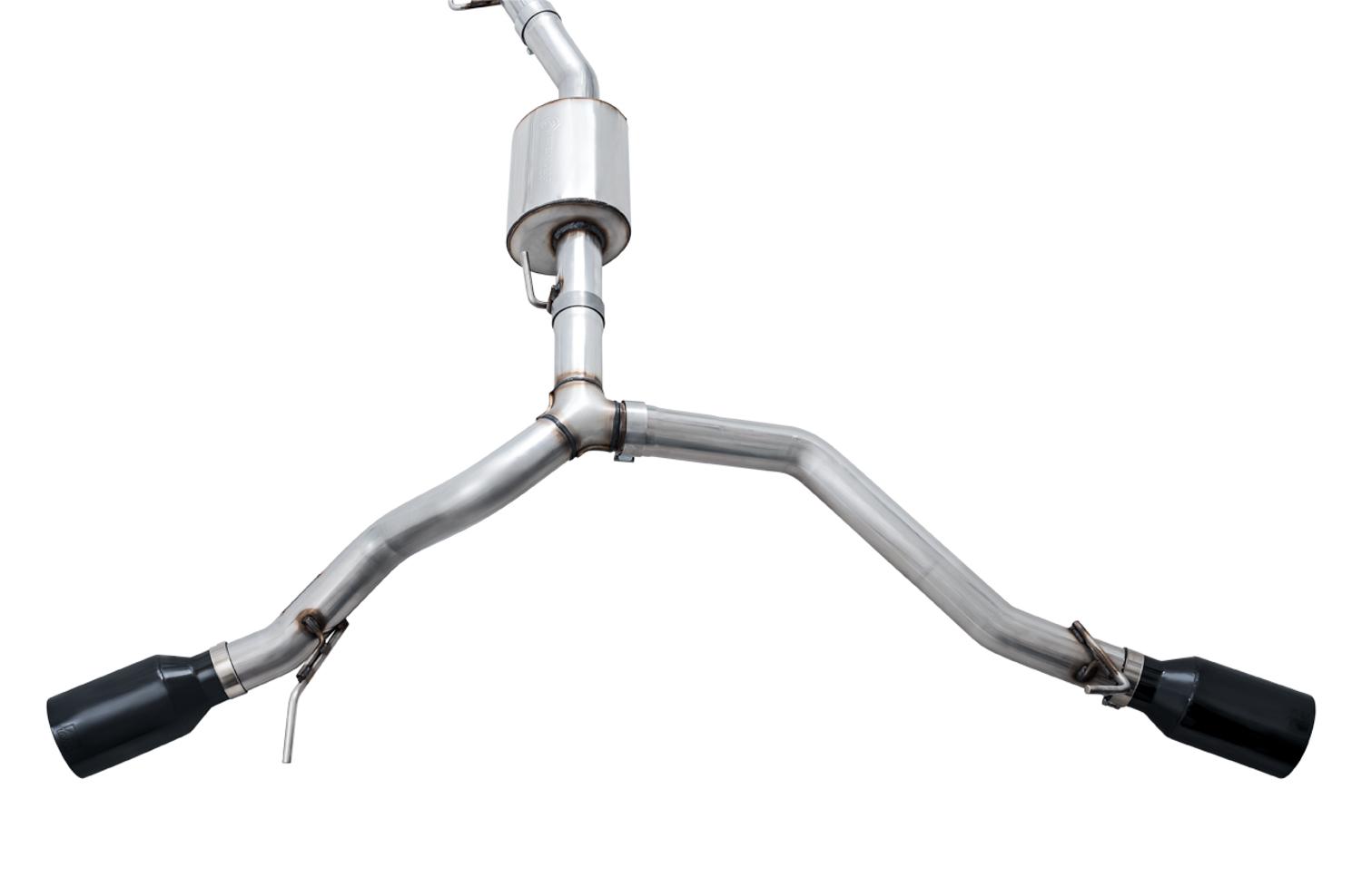 AWE Tread Edition Catback Dual Exhaust for Jeep JT 3.6L - Diamond Black Tips (2020-2021 Jeep Gladiator) - 3015-33101