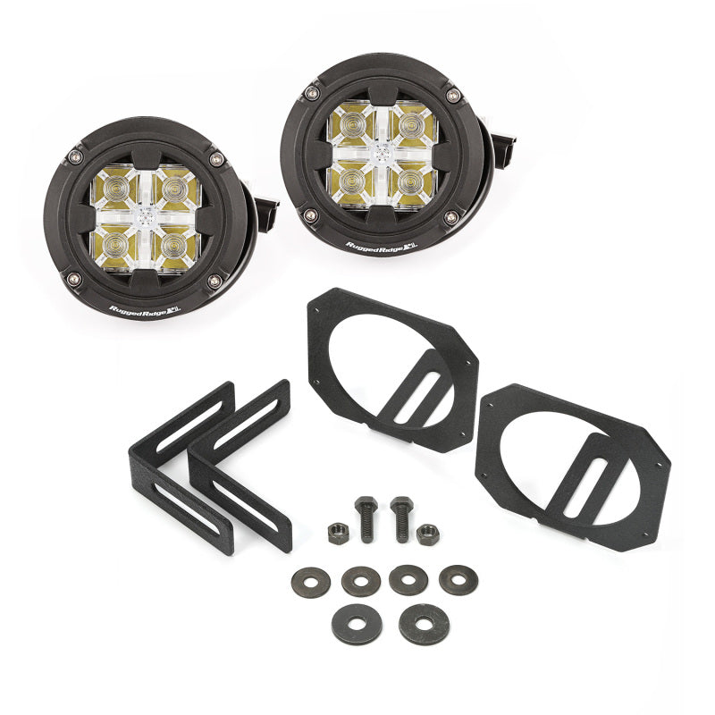 Rugged Ridge Light Kit Windshield Mounted Dual Beam Round; 07-18 Wrangler Jk - 11232.17