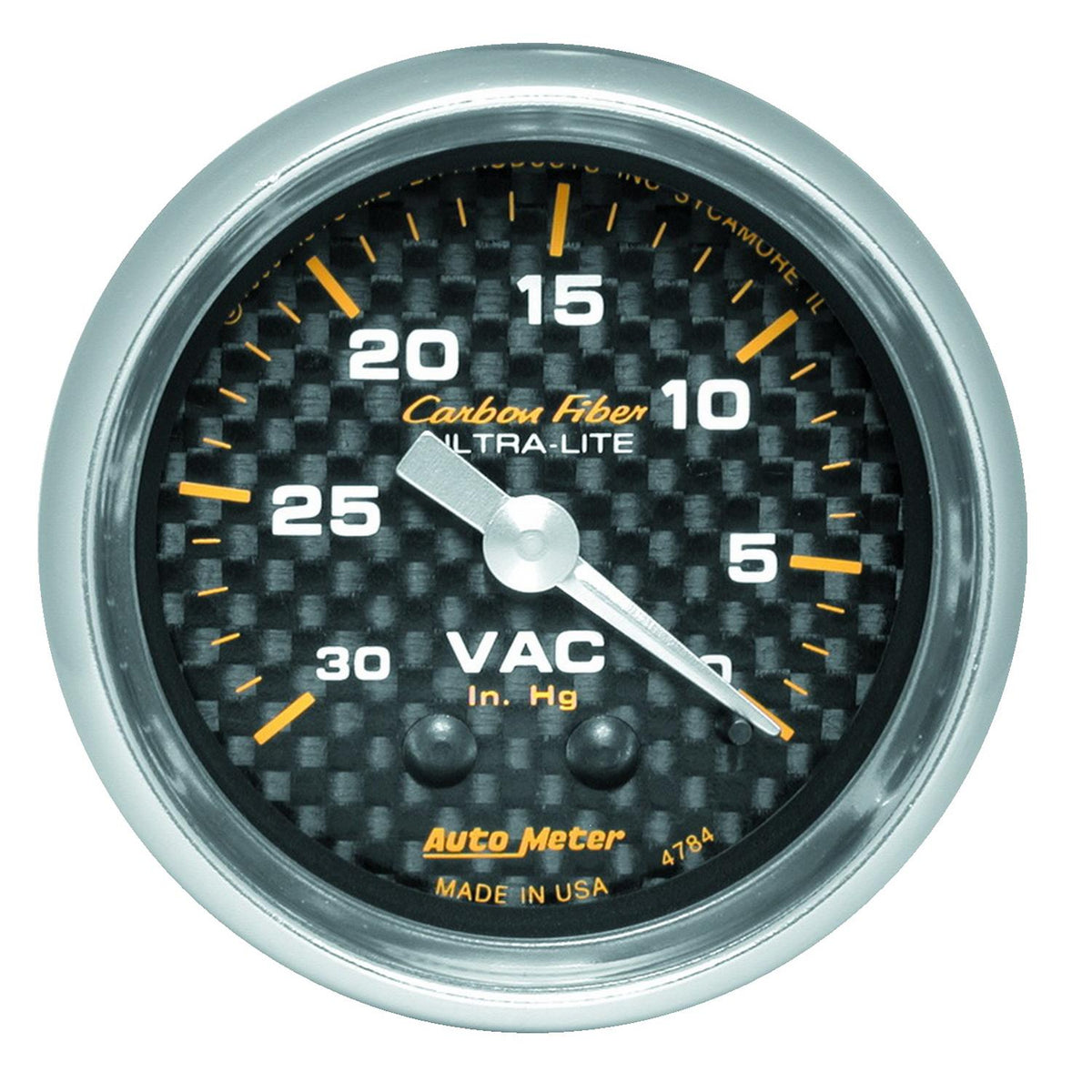 Auto Meter 2-1/16" VACUUM, 0-30 IN HG, CARBON FIBER - 4784
