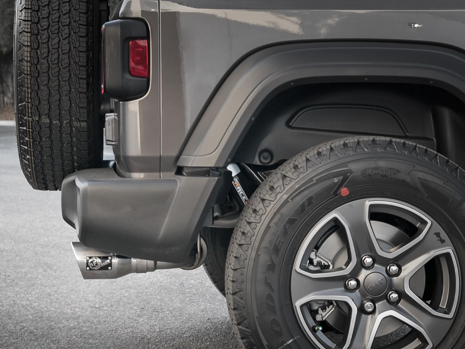 AFE Rebel Series Cat-Back Exhaust System w/ Polished Tip (2018-2021 Wrangler) - 49-48096-P