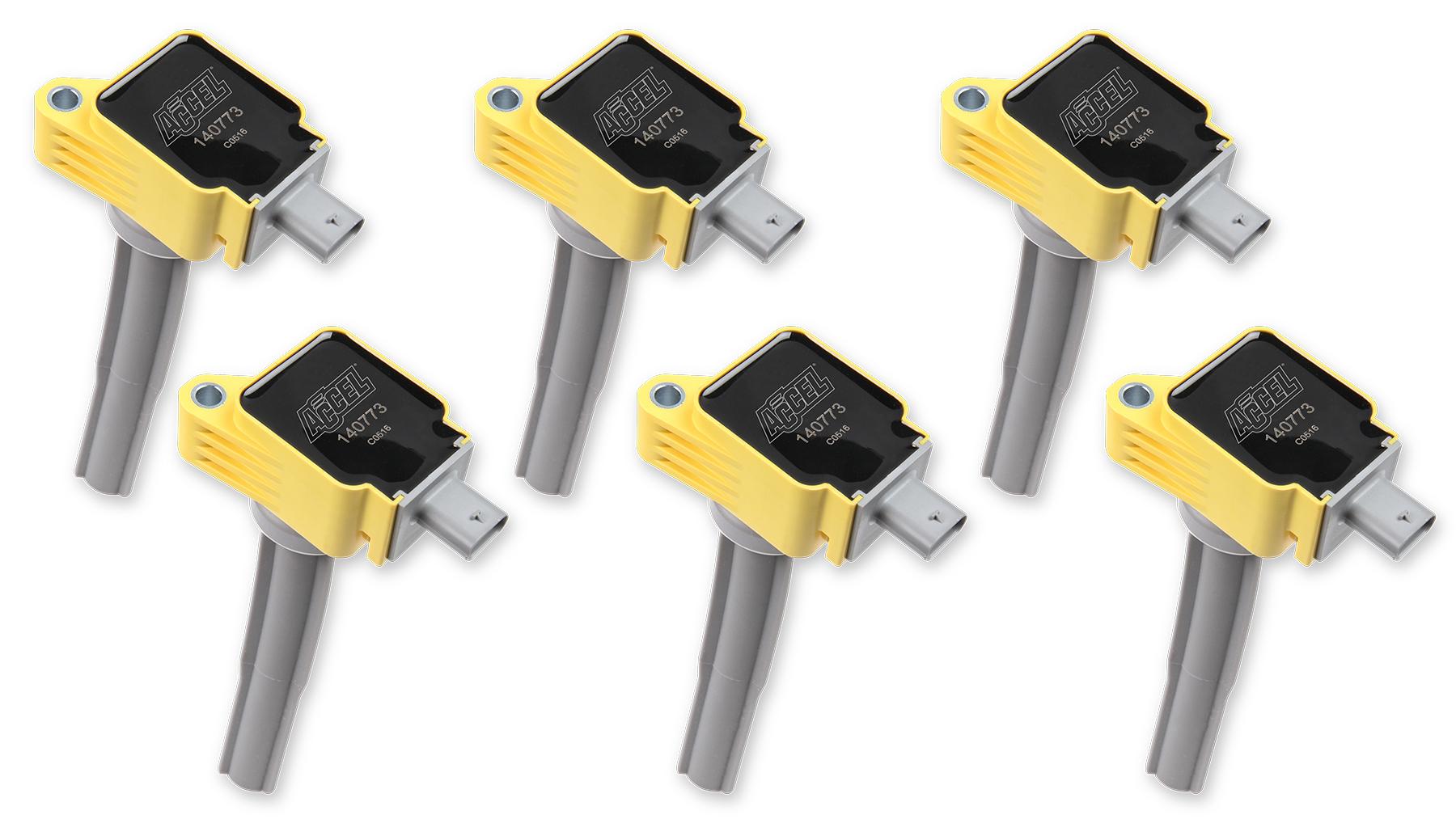Accel 140773-6 Coil,Ford Ecoboost 2.7L, 6-Pk Yellow