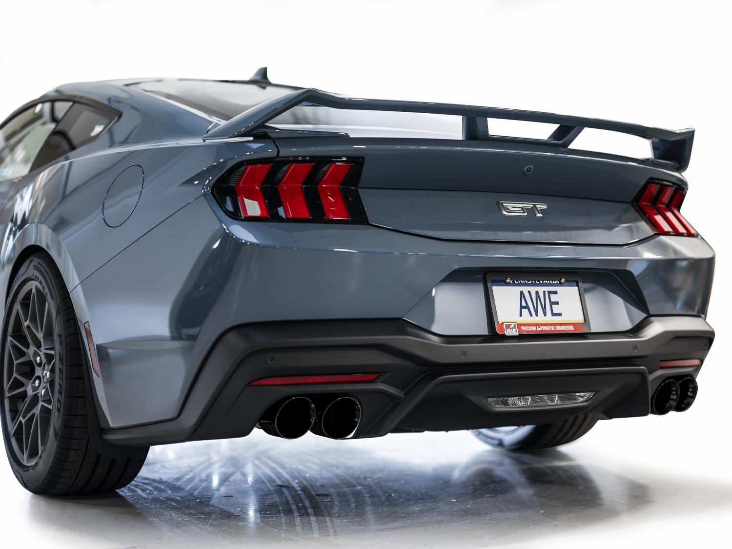 AWE SwitchPath Catback Exhaust - Quad Diamond Black Tips (2024-2026 Mustang GT) - 3025-43650