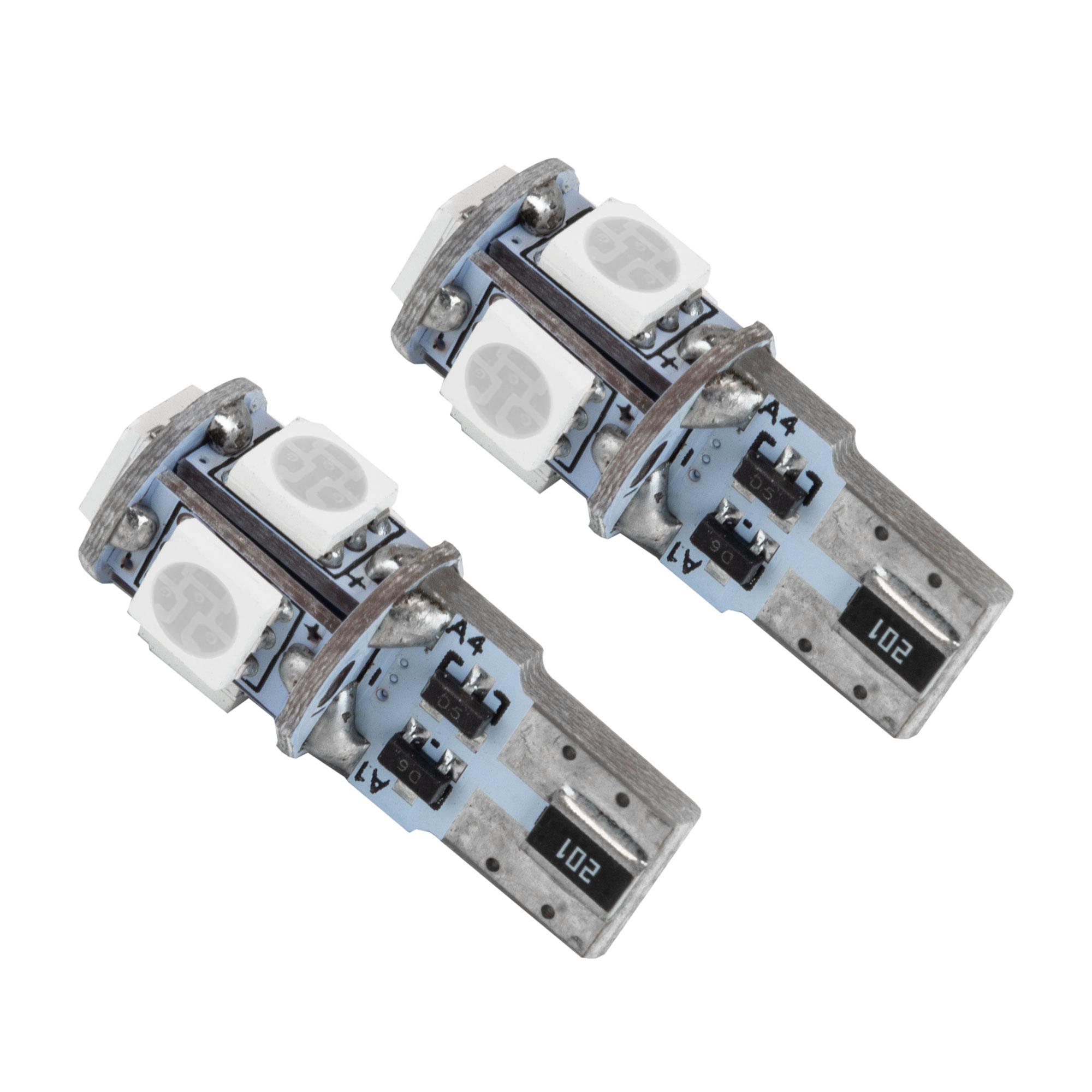 Oracle Lighting T10 5 Led 3 Chip Smd Bulbs, Aqua, Pair - 4801-010