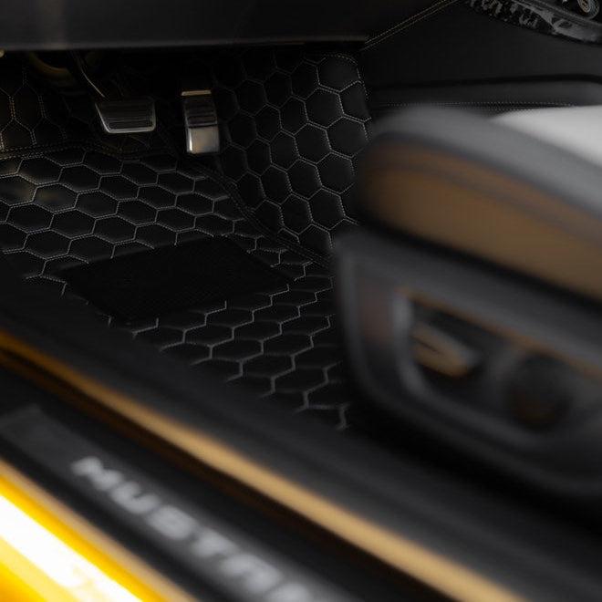 Kustom Interior Honeycomb Leather Floor Mat (2024-2026 Mustang)