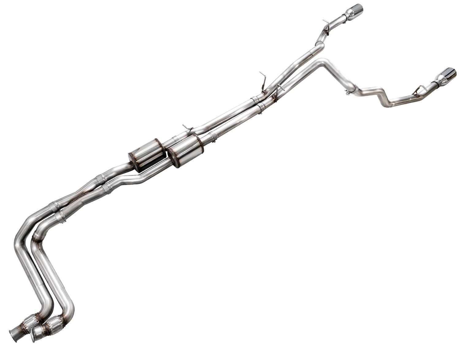 AWE 0FG Catback Exhaust Standard & High Output - Chrome Silver Tips (2025+ RAM 1500 3.0TT) - 3015-38246