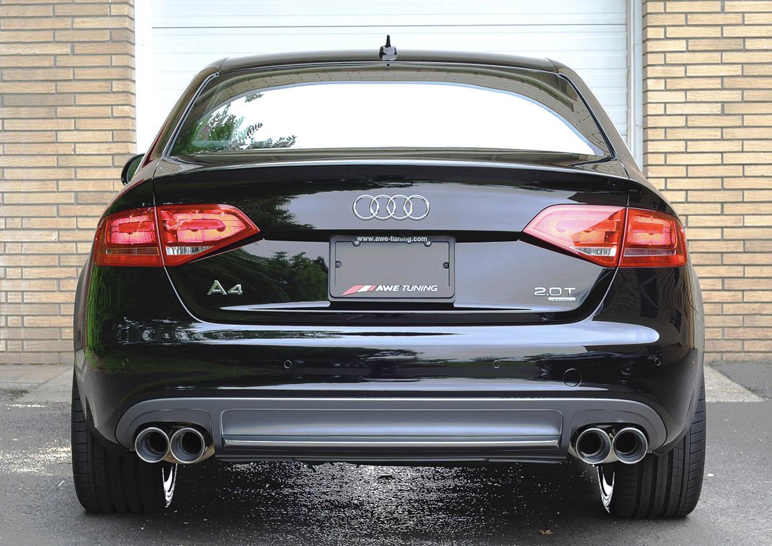 AWE Tuning Audi B8 A4 Touring Edition Exhaust - Quad Tip Polished Silver Tips - 3015-42018
