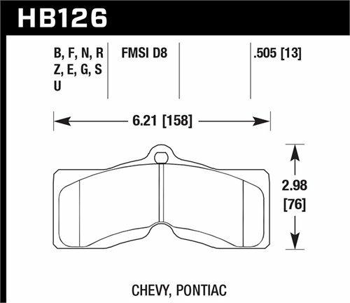 Hawk Motorsports Brake Pads (1966-1982 Corvette) - HB126U.505