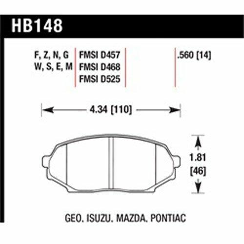 Hawk Motorsports Brake Pads (1990-1993 Geo Storm,1990-1992 Isuzu Impulse,1990-1993 Miata) - HB148V.560