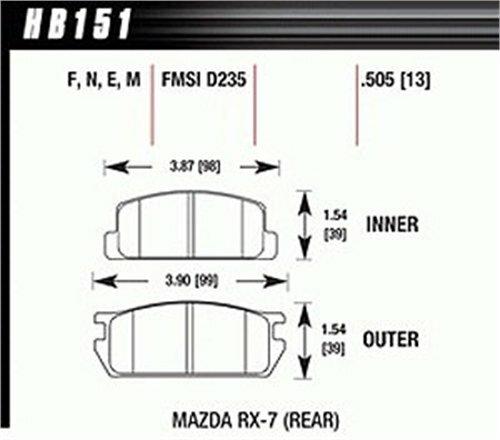 Hawk Motorsports Brake Pads (1981-1985 RX-7) - HB151M.505