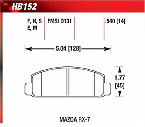 Hawk Motorsports Brake Pads (1984-1991 RX-7,1976-1978 Cosmo) - HB152E.540