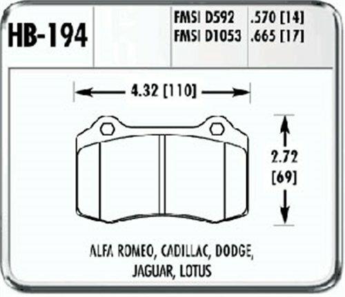 Hawk Street Brake Pads (1992-2002 Viper,2000-2000 Mustang,2000-2005 Ferrari 360) - HB194N.665
