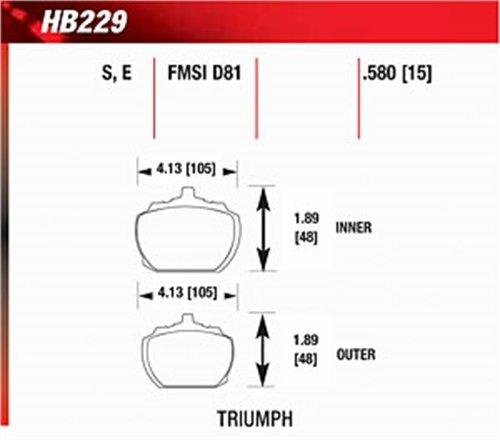 Hawk Motorsports Brake Pads (1970-1973 Triumph Stag,1980-1981 Triumph TR8) - HB229E.580