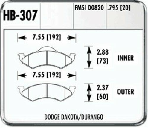Hawk Street Brake Pads (2000-2002 Durango,2000-2002 Dakota) - HB307F.795