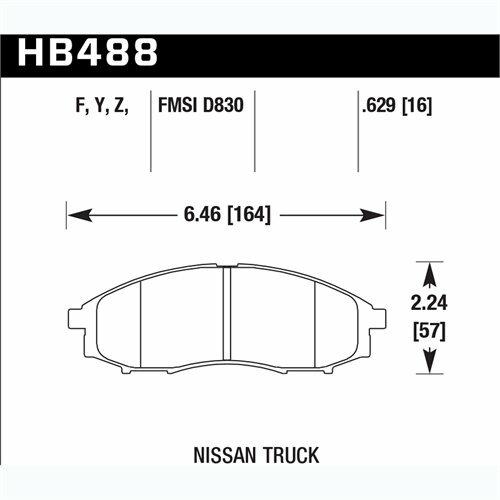 Hawk Street Brake Pads (2000-2004 Xterra,2003-2004 Frontier) - HB488Z.629